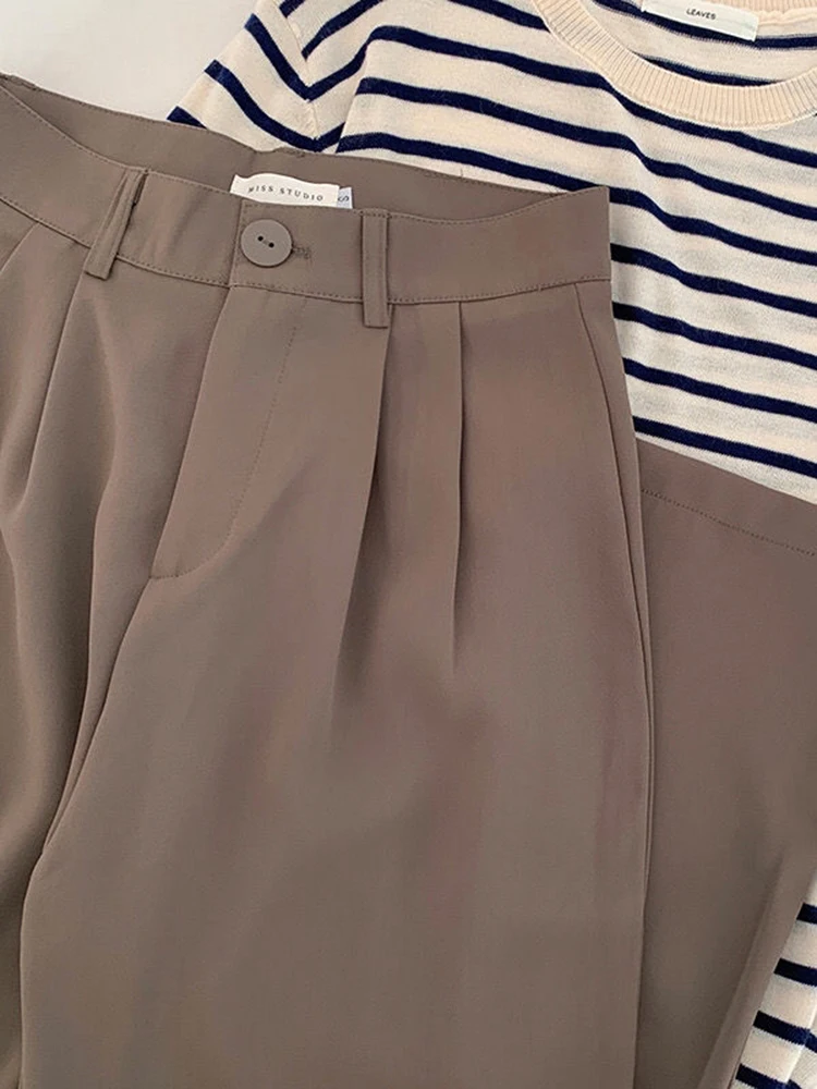 JMPRS-pantalones de traje de cintura alta para mujer, Pantalones rectos de oficina para mujer, pantalones de moda coreana, pantalones casuales