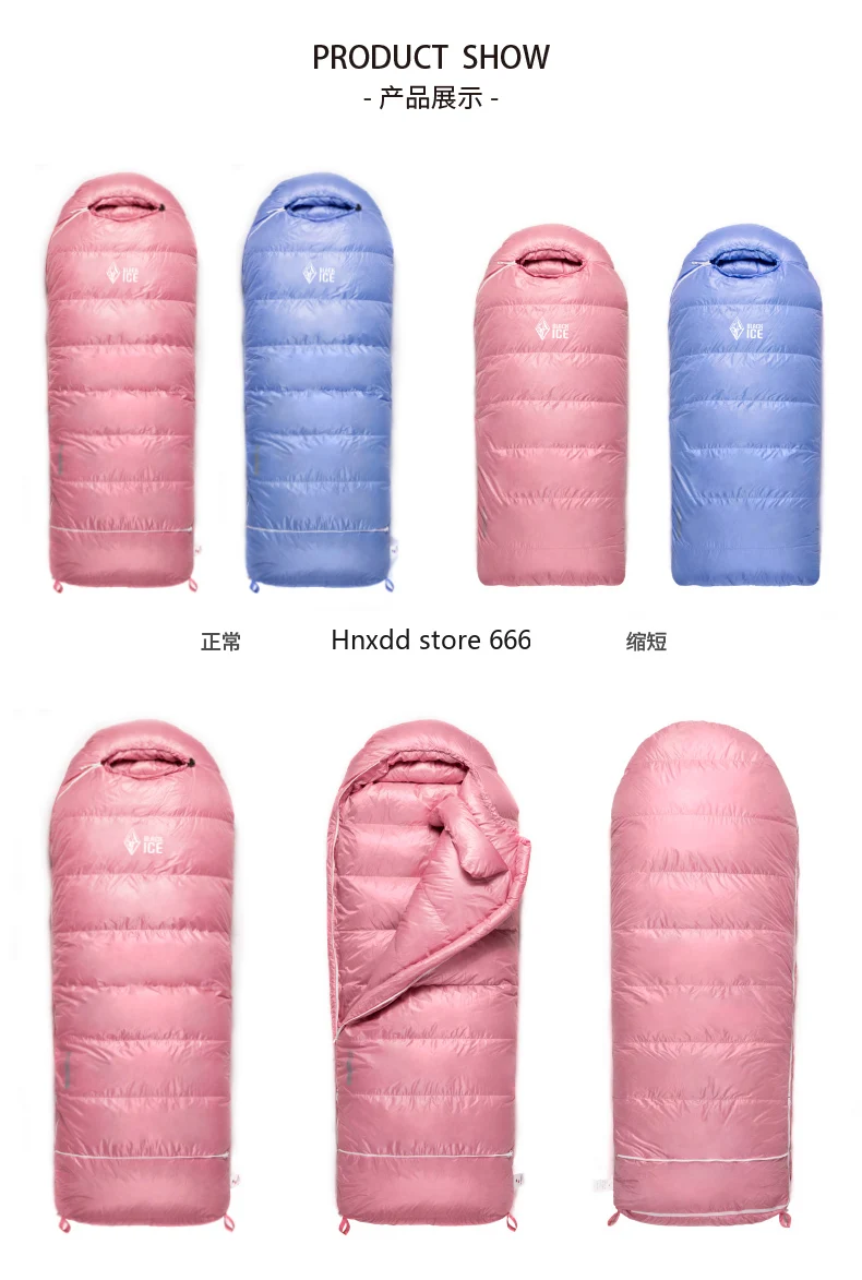 Children's Down Sleeping Bag Outdoor Envelope Camping Warm Goose Down Sleeping Bag