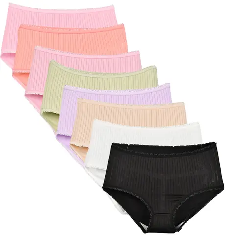 여성용 팬티 밀크 실크 플러스 사이즈 속옷, 하이웨이스트 브리프, 통기성 단색 란제리, 38-100kg, 로트당 8 개