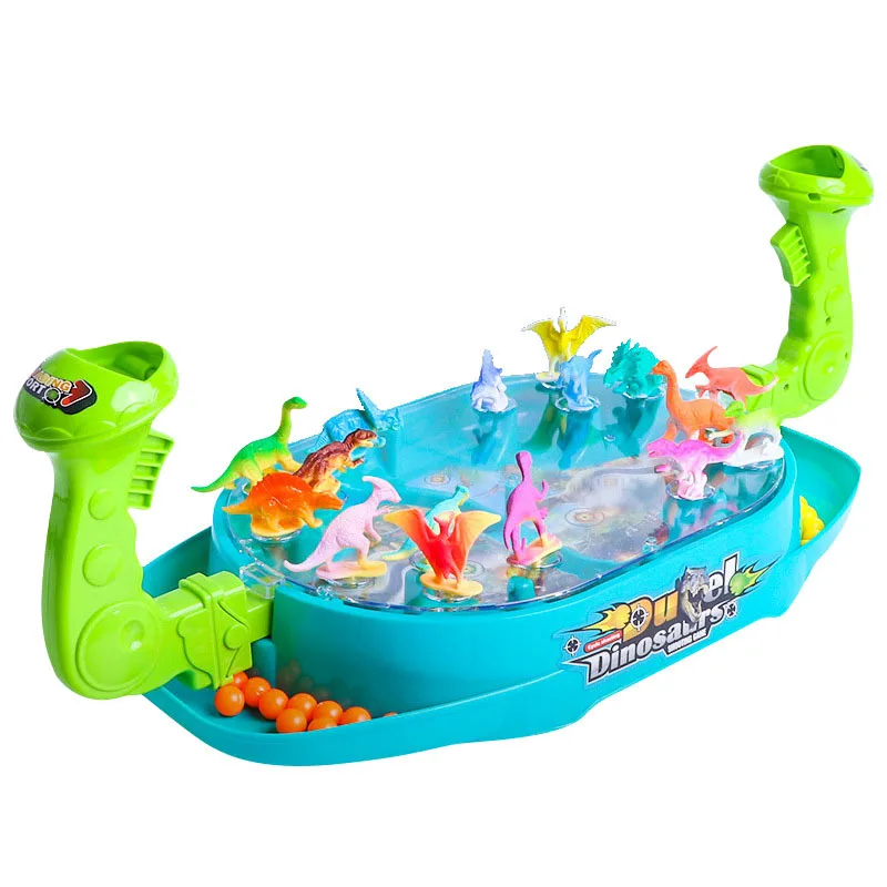 Children Dinosaur Battle Board Game Marble Catapult Party Family Two-Player Battle Toy Marble Loading Shooting Social Game Gifts