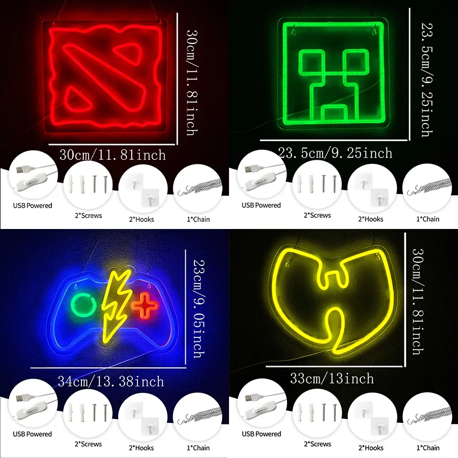 Accessories for Home Decor Room Decoration Series Led Neon Sign for Business Wall Bedroom Game Party Man Light Gifts Teens Up