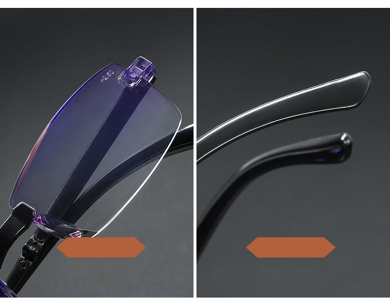 Herren Lesebrille Anti-Blaulicht-Brille Klappbare Lesebrille mit Etui Schwarz HD Unisex Klare Brille – Detail 6