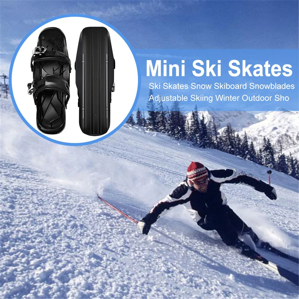 

Mini Short Ski Skates Short Mini Skating Ski Shoes Adjuatable Mini Skating Ski Shoes for Winter Outdoor Sports
