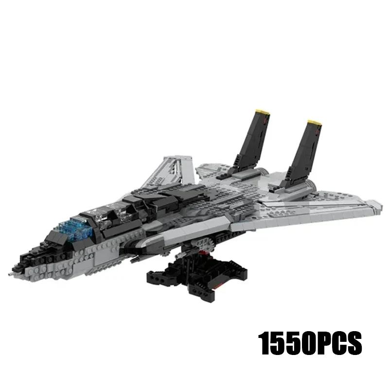 

Moc Building Bricks Military Aircraft Model F-14 Tomcat Fighter Technology Modular Blocks Gifts Christmas Toys DIY Sets Assembly