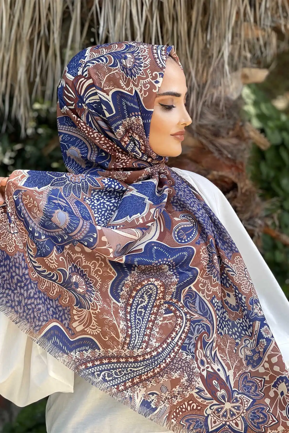 Cotton Pattern Shawl E-Winter Autumn 2021 Muslim Women Hijab headscarf Islamic Turkey