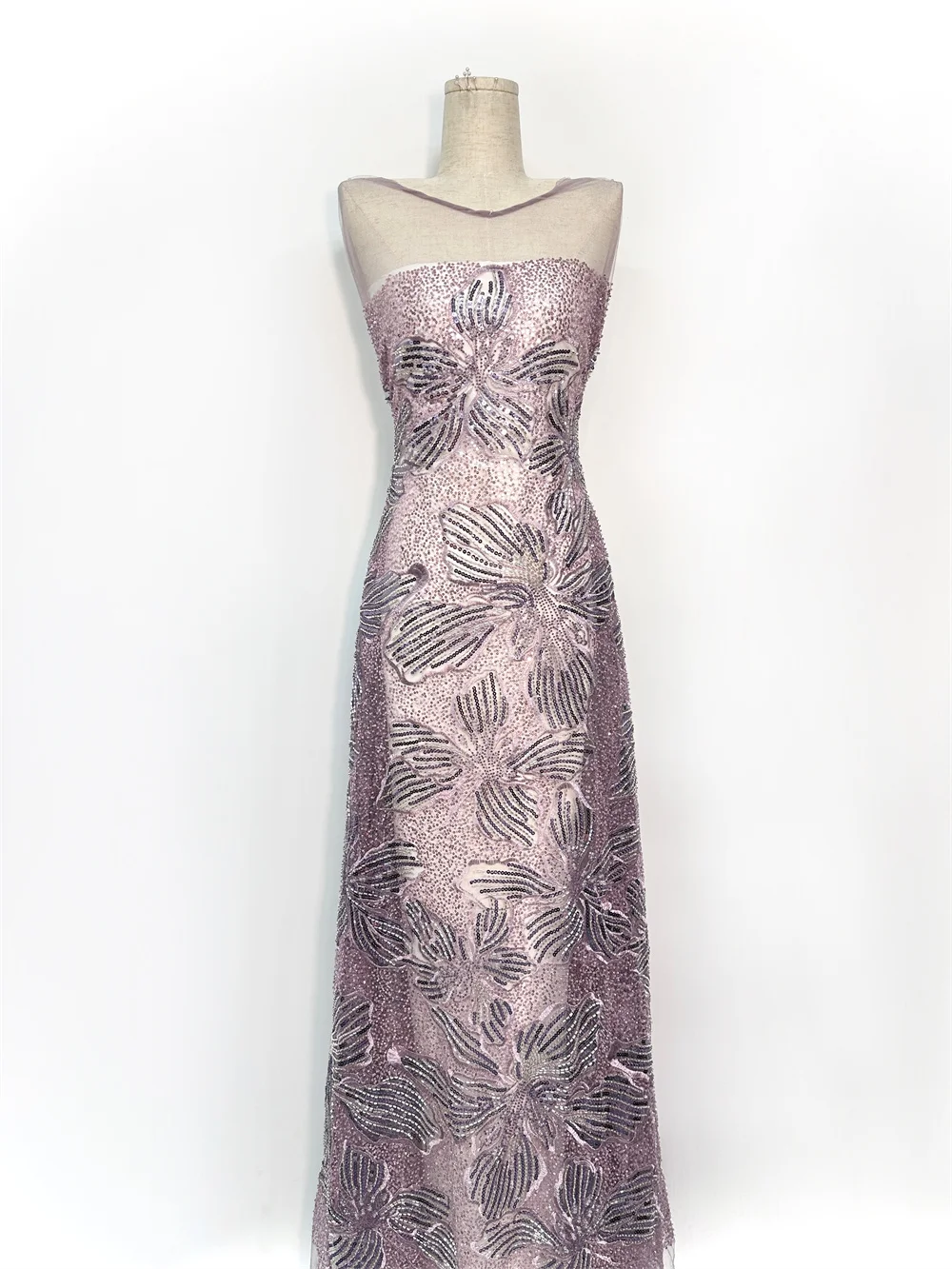 

Роскошное изысканное свадебное платье, материал для шитья, африканская кружевная ткань ручной работы с бисером, 5 ярдов, французская нигерийская кружевная ткань с блестками