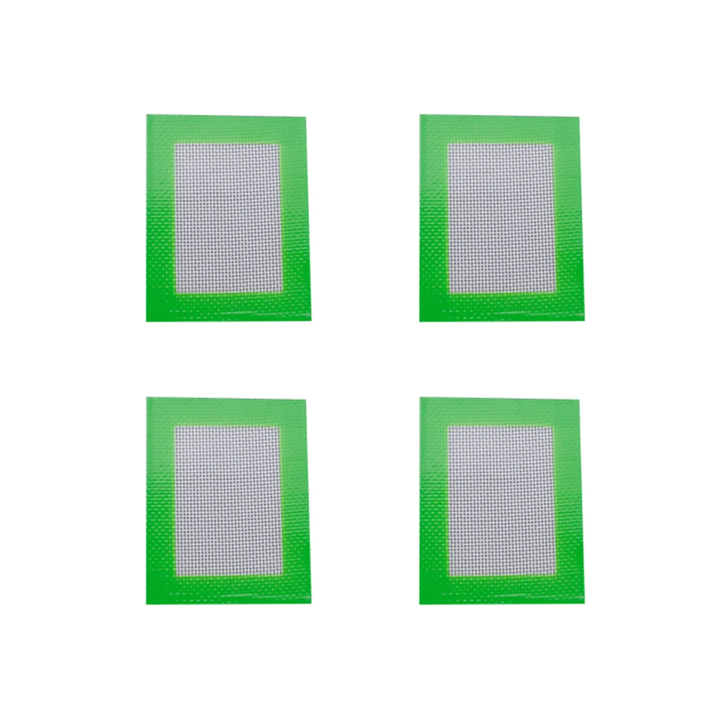 

4Pcs Eco-friendly Silicone Baking Mat Rectangular Heat Resistant Barbecue Mat Non-stick Baking Sheet Liner (Green) - 11x8.5cm