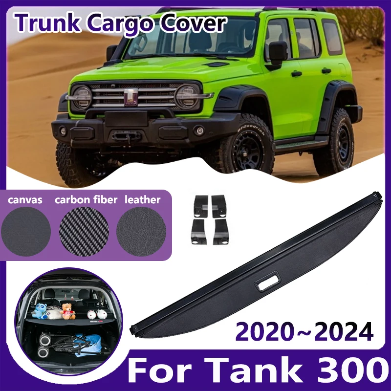 

Car Trunk Cargo Cover for Great Wall Wey Tank 300 Accessorie 2020~2024 GWM Luggage Rear Boot Tray Mat Security Shielding Shades