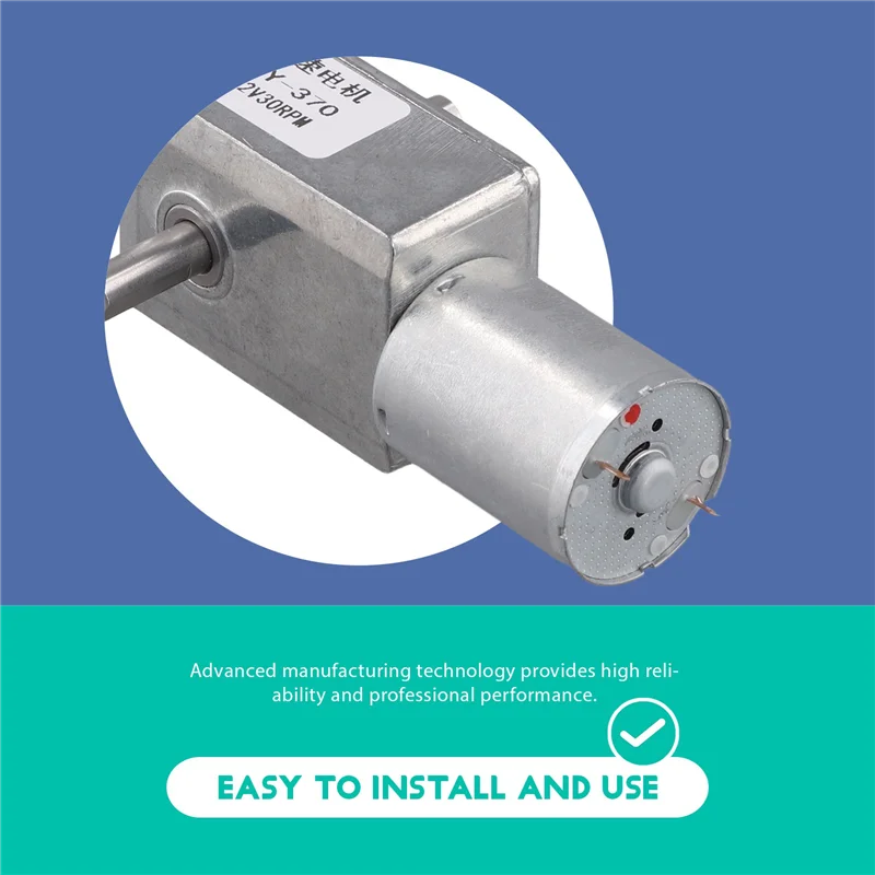 

ABPR-2X JGY370 DC Motor 12V 30RPM Reduce Speed Motor With High Torque Turbo Worm Geared