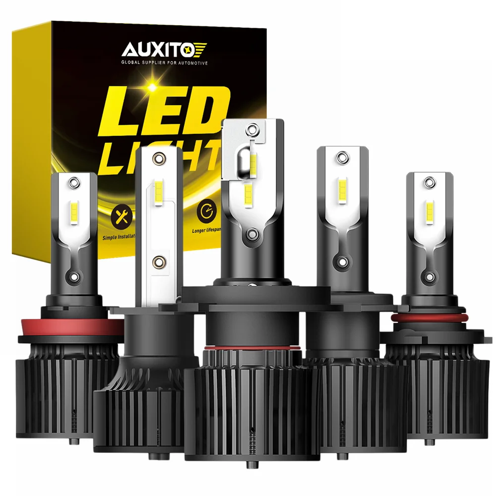 AUXITO 2Pcs H7 H4 9003 LED Car Headlight Bulb Hi/Lo Beam for Toyota BMW Audi VW Ford Chevrolet H1 H8 H11 LED Turbo Auto Headlamp