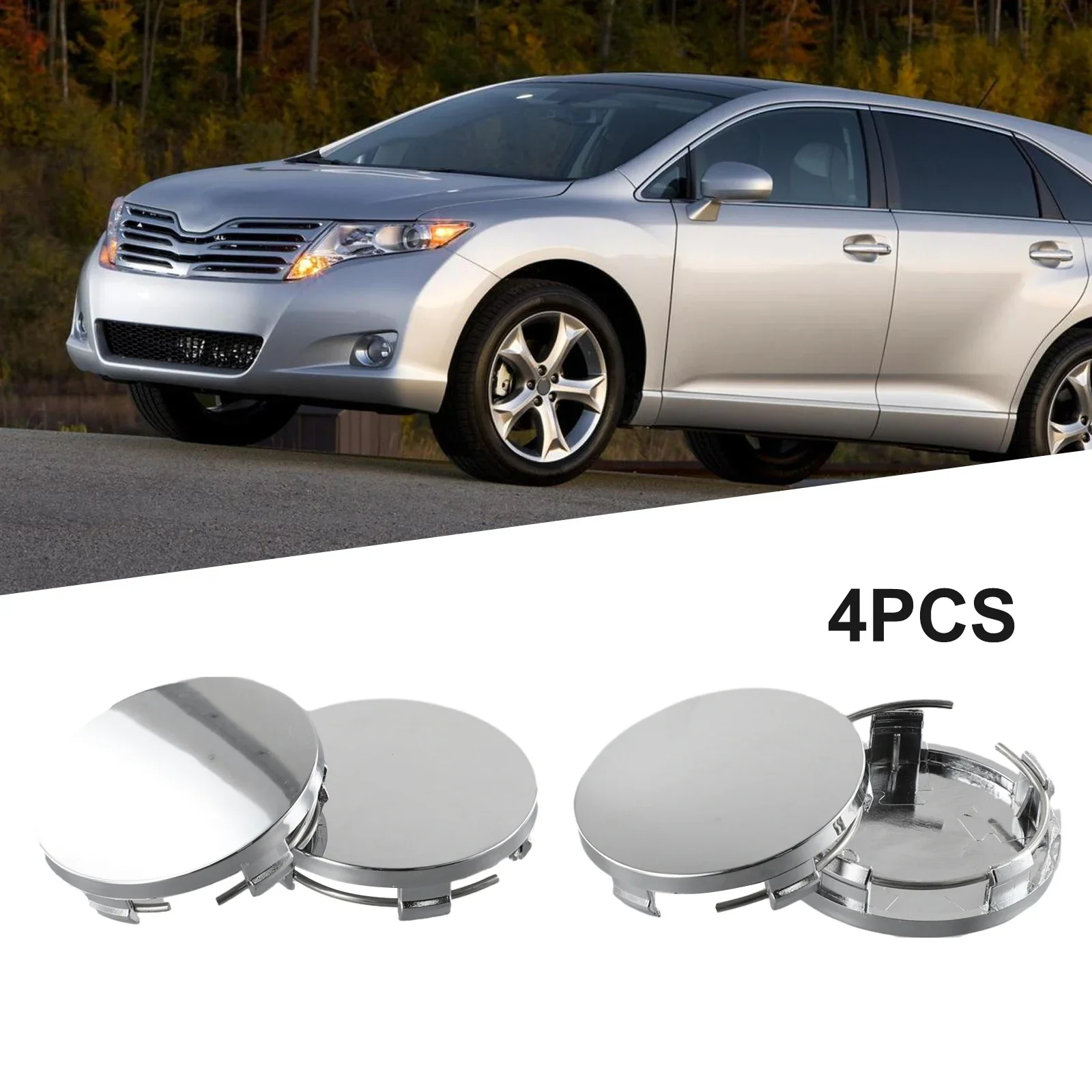 Wheel Hub Center Cap Cover Parts Truck Parts 4x 60mm ABS Accessories Appearance Auto Black Silver Car Vehicle Set