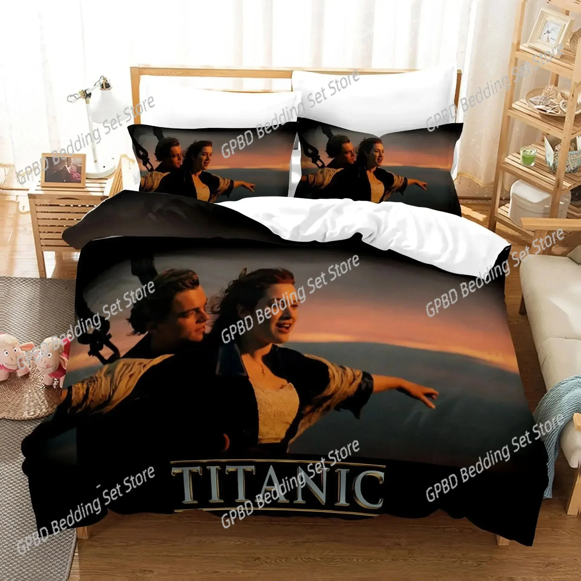 

Titanic Jack And Rose Comfortable Duvet Quilt Cover Pillowcase Bedding Set Children Bedroom Decoration Home Textile