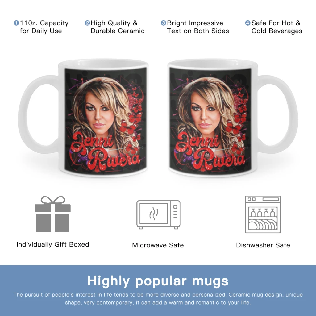 Classic Latin Singer J-Jenni Rivera Free Shipping 11OZ Coffee Mug Beer Mugs Tea Milk Cup For coffee Lovers Surprised Gift