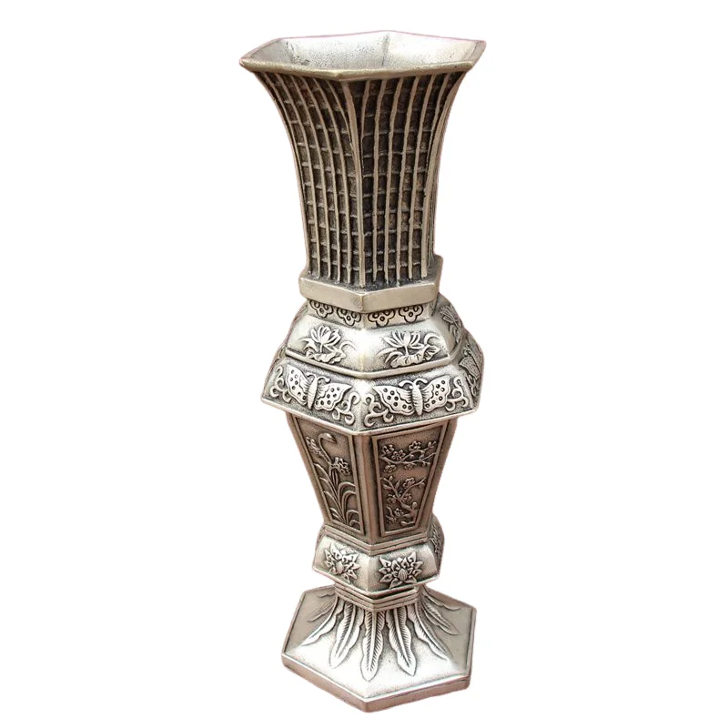 

Archaize furnishing articles White brass plated silver vase furnishing articles Hexagon vase