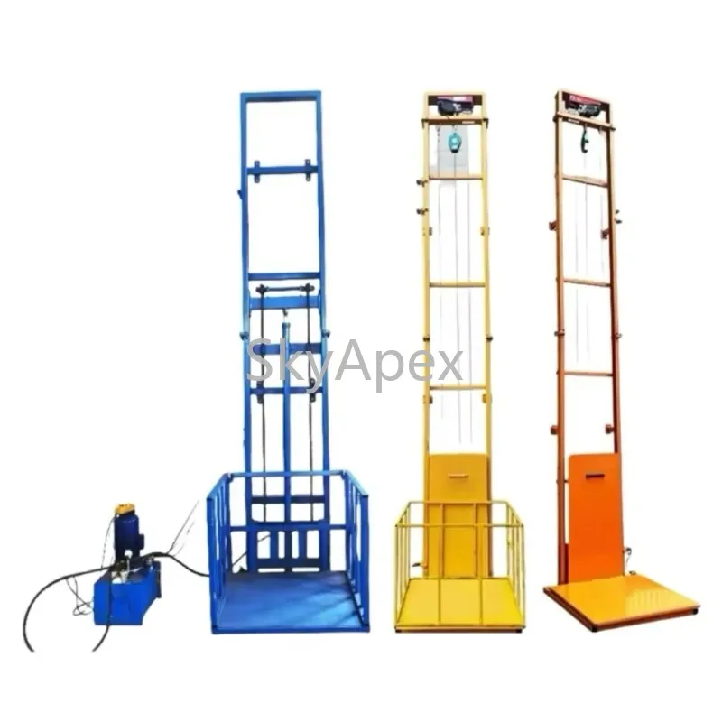 

Маленький электрический подъемник Грузовой подъемник Стабильная структура против падения для заводского склада Домашний супермаркет Тяжелые товары Подъемное использование