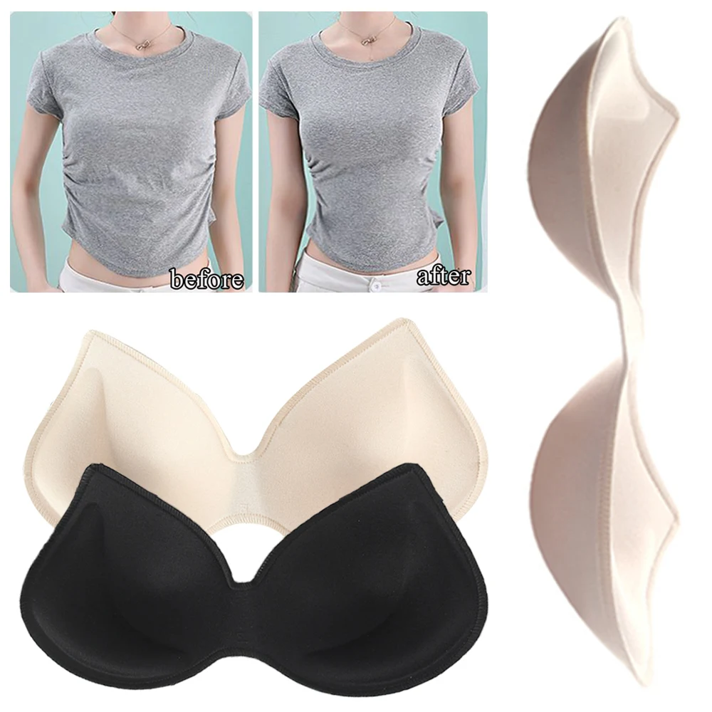 Thicken Sponge Push Up Bra Pads Women Invisible Insert Swimsuit Bikini Breast Enhancers Chest Cup Pads Intimates Accessories