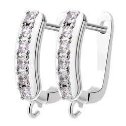 Juya DIY 18K Gold Silver Plated Earwire Fixtures Basic Fastener Stitches Anti-Allergy Earring Hooks Clasps Accessories Supplies