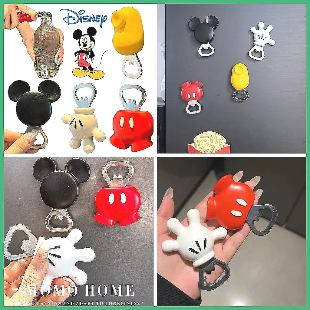 

Открывалка для бутылок с Микки Маусом Disney, магнитный декор для холодильника и кухонный аксессуар Kawaii