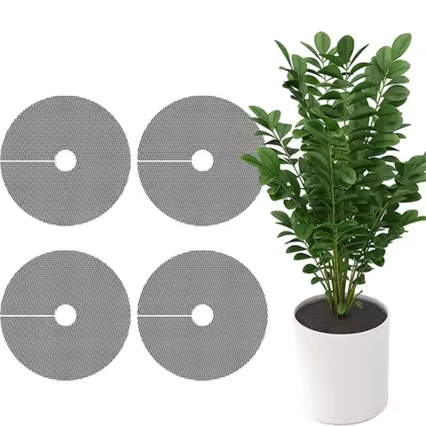 Plant Pot Grid Soil Protector Covers Cat Digging Prevention Flower Pot Grid With Stakes Cuttable Flower Pot Grid