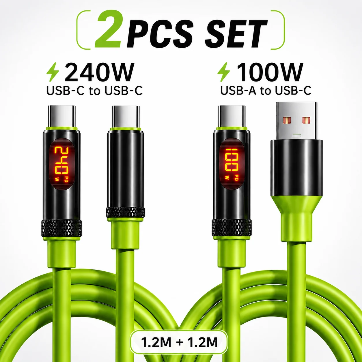 kit-2-cabos-usb-c-de-carregamento-rapido-240w-usb-c-para-usb-c-100w-usb-a-para-usb-c-com-visor-digital-para-laptop-celular-tablet