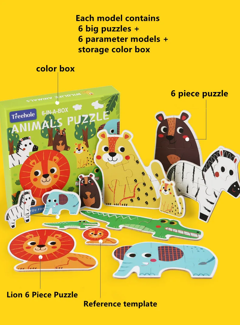 Kids Large Size Wooden Jigsaw Puzzle Game Baby Toys Learning Educational Forest Sea Animals Traffic Vehicle Puzzles Children Toy