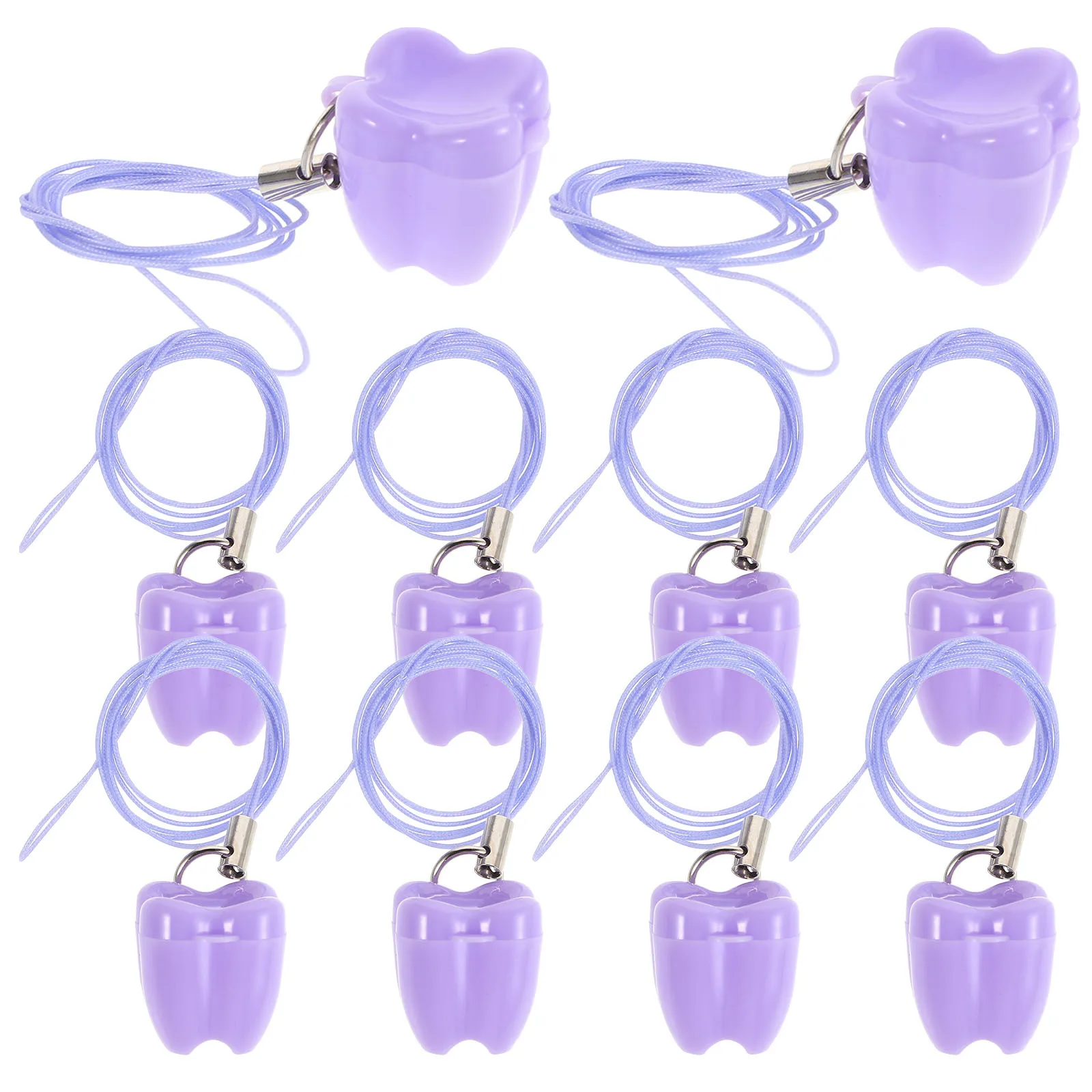 

10Pcs Baby Tooth Keepsake Box Necklace Mini Lost Tooth Holder Storage Box Lanyard Baby Keepsake Gift for Boys Girls