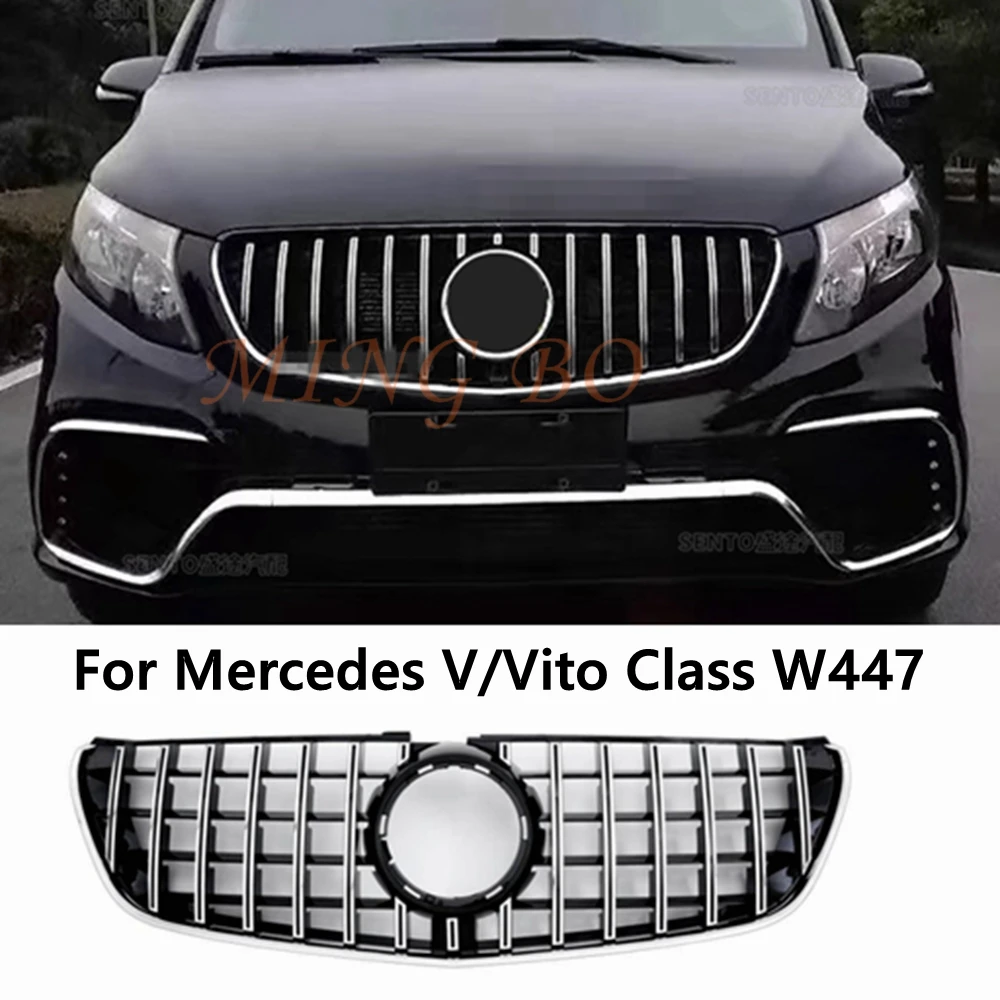 

For Mercedes W447 Benz V Vito 2014 -2019 2020-2021 Tuning Upgrade Front Inlet Bumper Grille Racing Grill GT Diamond Facelift