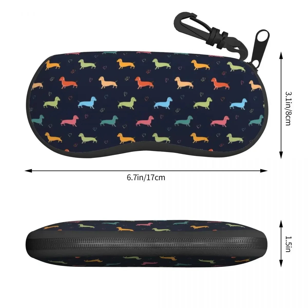 Custom Dachshund Shell Glasses Case Unisex Travel Badger Sausage the Wiener Dog Eyeglasses Case Sunglasses Protector Box