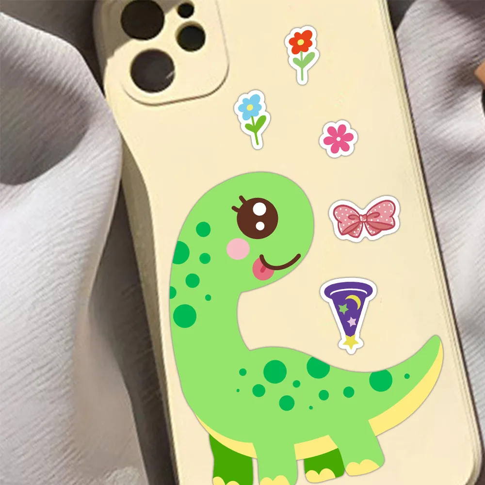 8 Uds. De pegatinas DIY de juguete Collage de dinosaurios bonitos de dibujos animados, equipaje, tableta, ordenador, altavoz, monopatín, pegatinas impermeables