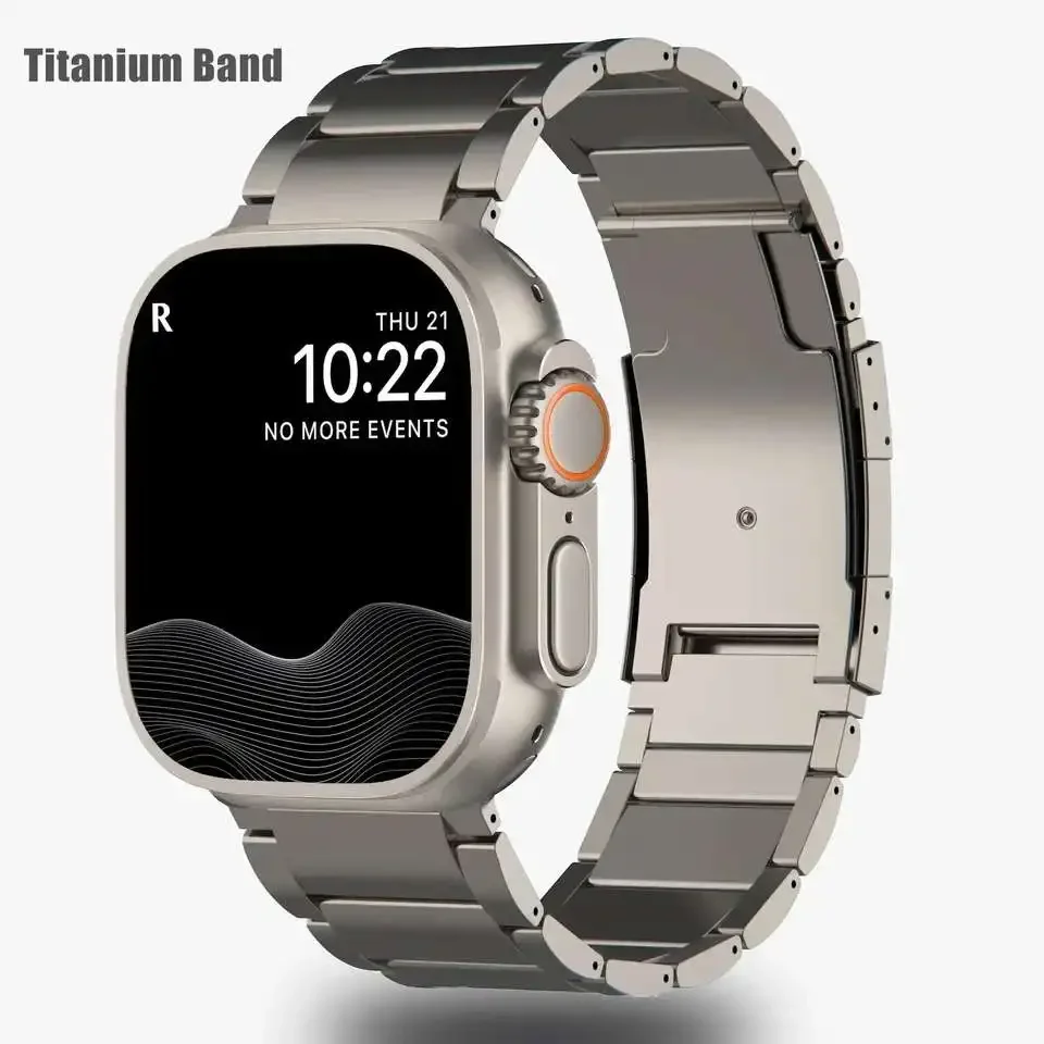 

Металлический ремешок из титанового сплава для Apple Watch Ultra 49 мм 8 7 45 мм Браслет из нержавеющей стали iWatch 6 5 4 SE 44 мм 42 мм Ремешок