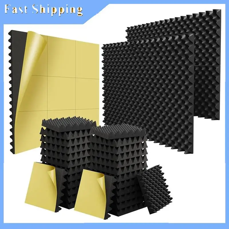 

24 Pack Self Adhesive 1.5X12x12inch Sound Proofing Egg Crate Acoustic Foam, Soundproof Wall Panels For Home & Studio Durable