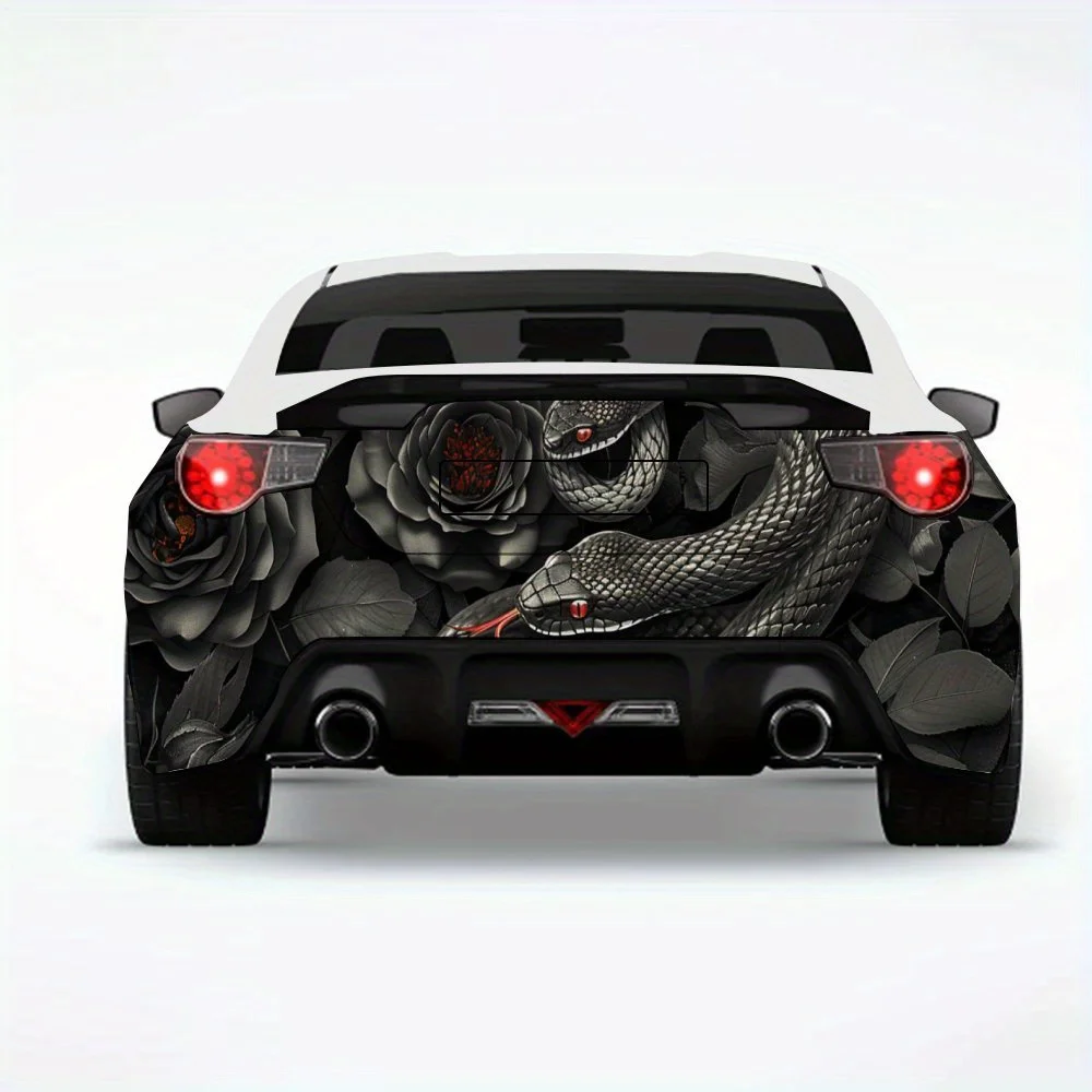 

Snake and Black Roses Car Sticker,Vinyl Decal for Car Rear, Waterproof Self-Adhesive Vinyl Stickers for Vehicle Tail and Bumper,