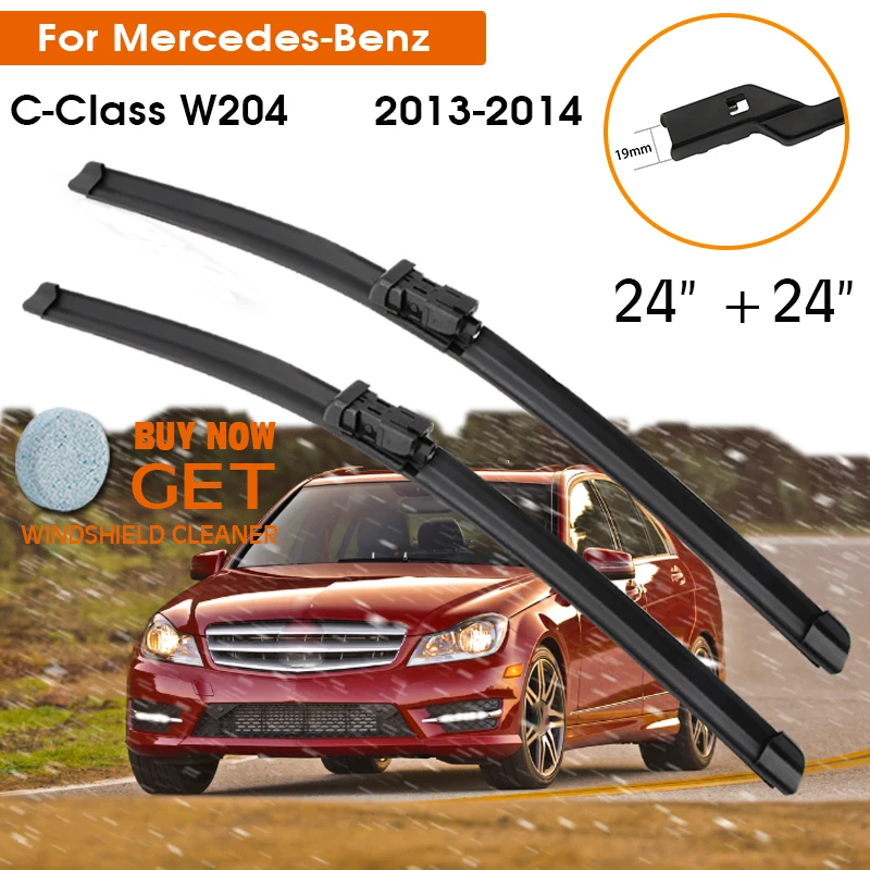 

Car For Mercedes-Benz C-Class W204 2013-2014 Windshield Rubber Silicon Refill Front Window Wiper 24"+24" LHD RHD Accessories