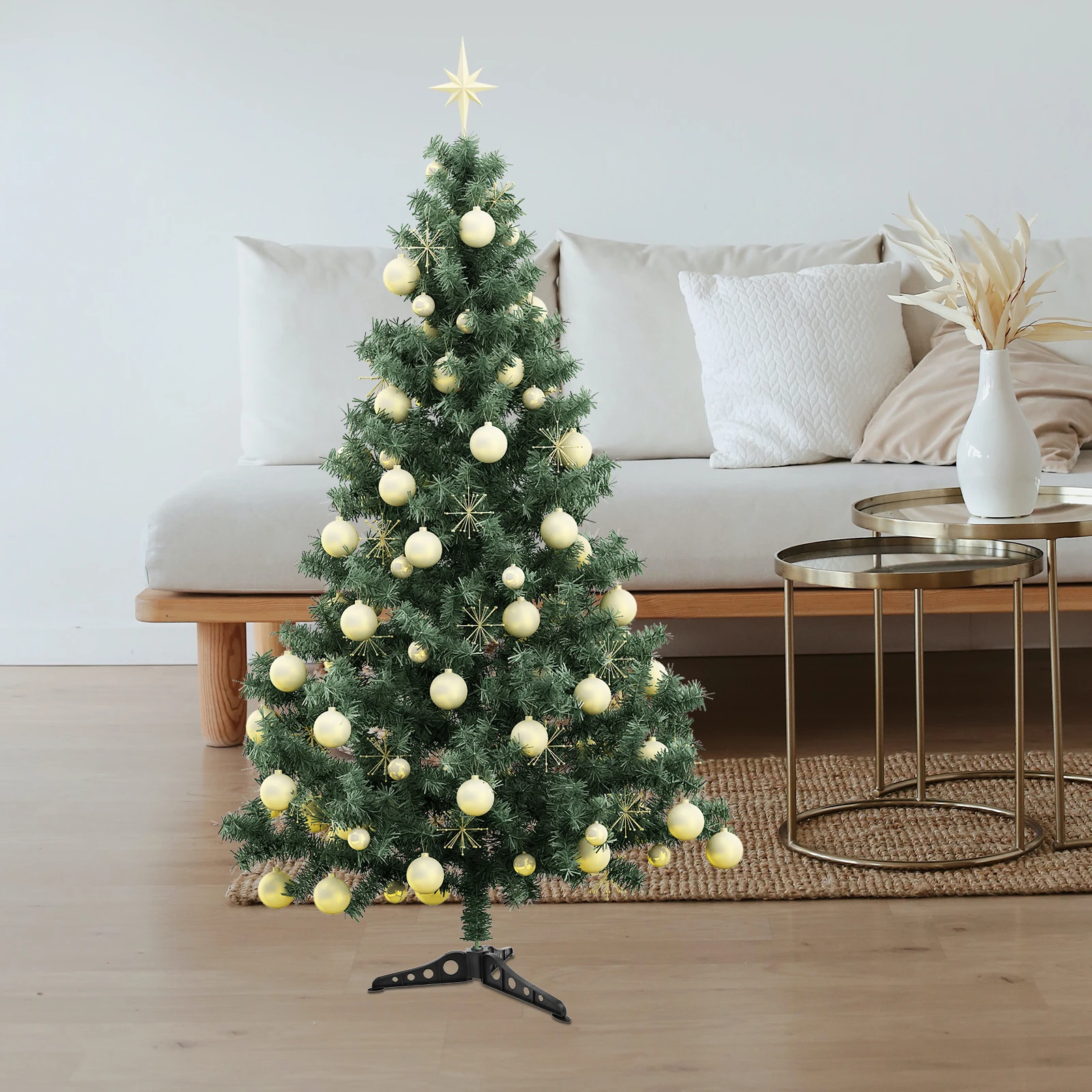 

2Pcs Christmas Tree Holder Stand Stable Plastic Detachable Base for Xmas Artificial Tree Holiday Party Black White