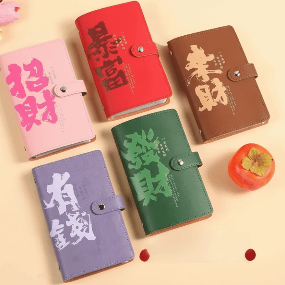 Budget Plan Binder Cash Organizer Waterproof PU Fixed Deposit Book Cash Management Large Capacity Savings Challenge Binder