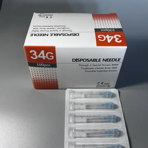 Imagen 2 del producto Aguja desechable aguja indolora estéril 34G 4mm 6mm 8mm 13mm 100 unids/caja