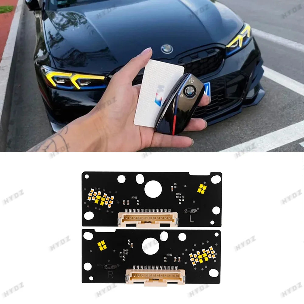 

Многоцветная светодиодная панель с желтыми ангельскими глазами DRL для BMW 3 серии G20 G28 i3 LCI 2023-2025, дневные ходовые огни, автомобильные аксессуары, США, ЕС