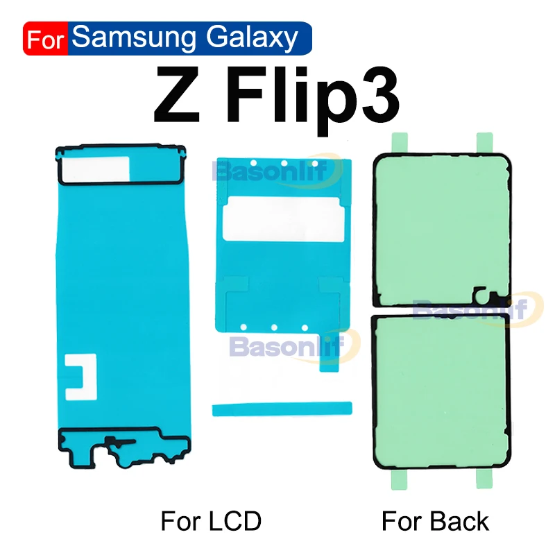 Pełny zestaw naklejek do Samsung Galaxy Z Flip5 F721 F711 Flip 3 4 5 F731 przedni wewnętrzny ekran LCD + tylna pokrywa wodoodporny klej — zdjęcie produktu 4