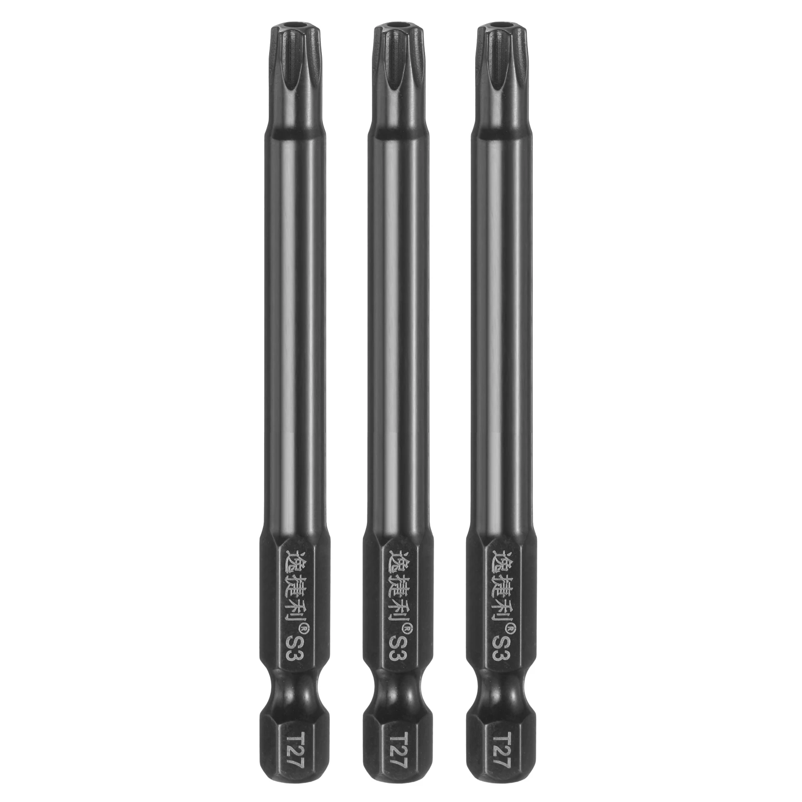 3pcs T6 T7 T8 T9 T10 T15 T20 T25 T27 T30 T40 Torx Screwdriver Bit 1/4