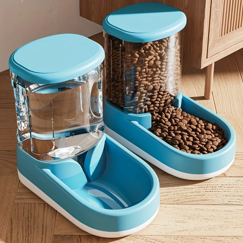 Fully Automatic Pet Food Feeder, Water Dispenser with Sink, Large Capacity Gravity Feeder, Water Dispenser Automatic Dog Feeding