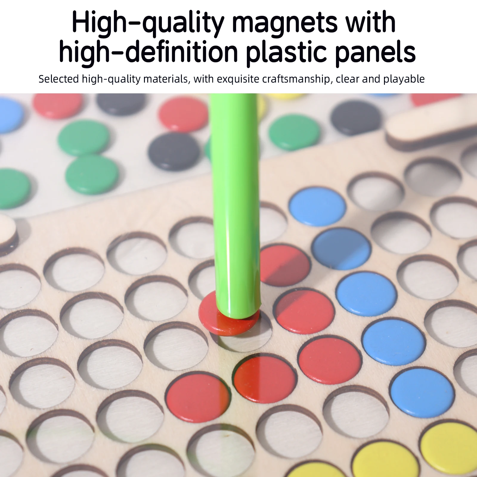 Magnetic Doodle Board for Toddlers with Magnetic Pen and Beads Drawing Board Montessori Educational Preschool Travel Toy Gifts