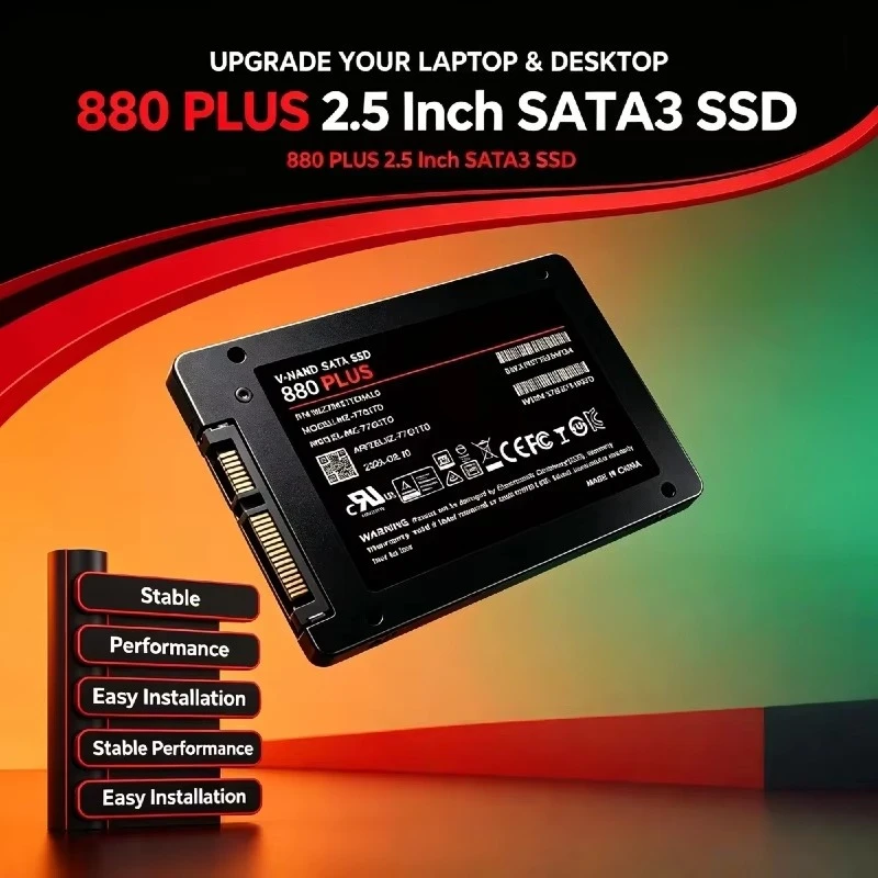 880 PLUS 2.5 Inch Internal Solid State Drive SATA3 SSD 1TB 2TB 4TB Hard Disk for Laptop and Desktop PC