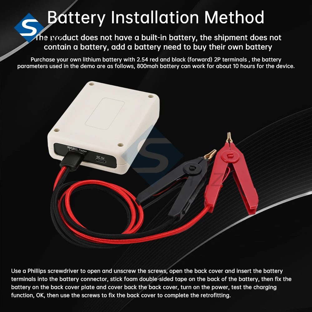 TS4520 0.1mΩ~20Ω High-precision Internal Resistance Detector True 4-Wire 0.001V~45V Voltage Tester 5V Type-C With Kelvin Clip