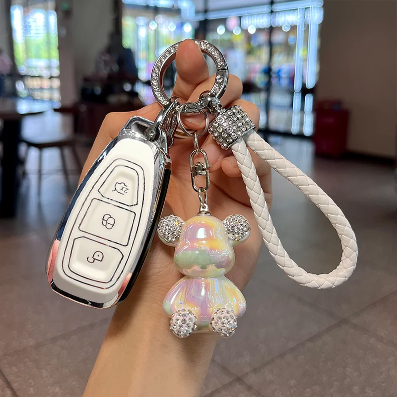 TPU Car Remote Key Case Cover for Ford Focus 3 4 ST Fusion Fiesta Kuga Ecosport Mondeo MK3 MK4 Keychain Accessories