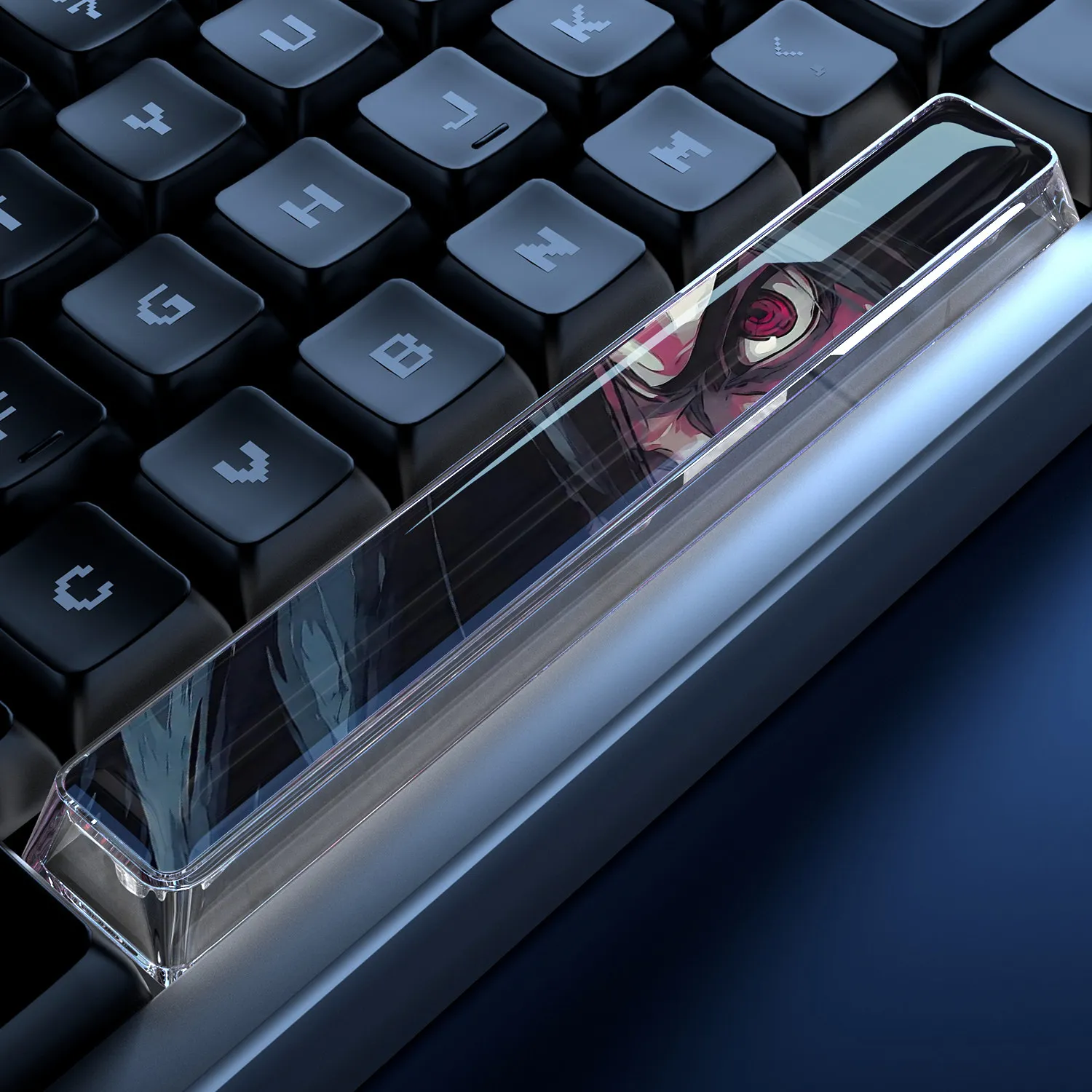 Uzumaki Naruto 6.25u Glue Translucent Keycap Anime Cartoon Creative Naruto Uchiha Sasuke Cross-axis Mechanical Keyboard Keycap