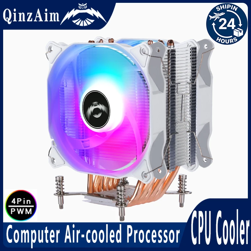 

QiuzAim 6 Heat Pipe Game Radiator 120mm Fan 3pin/4pin Cpu Cooler Air-Cooled Install LGA2066 x79 x99 2011 115X 1200 1700 1851 E5