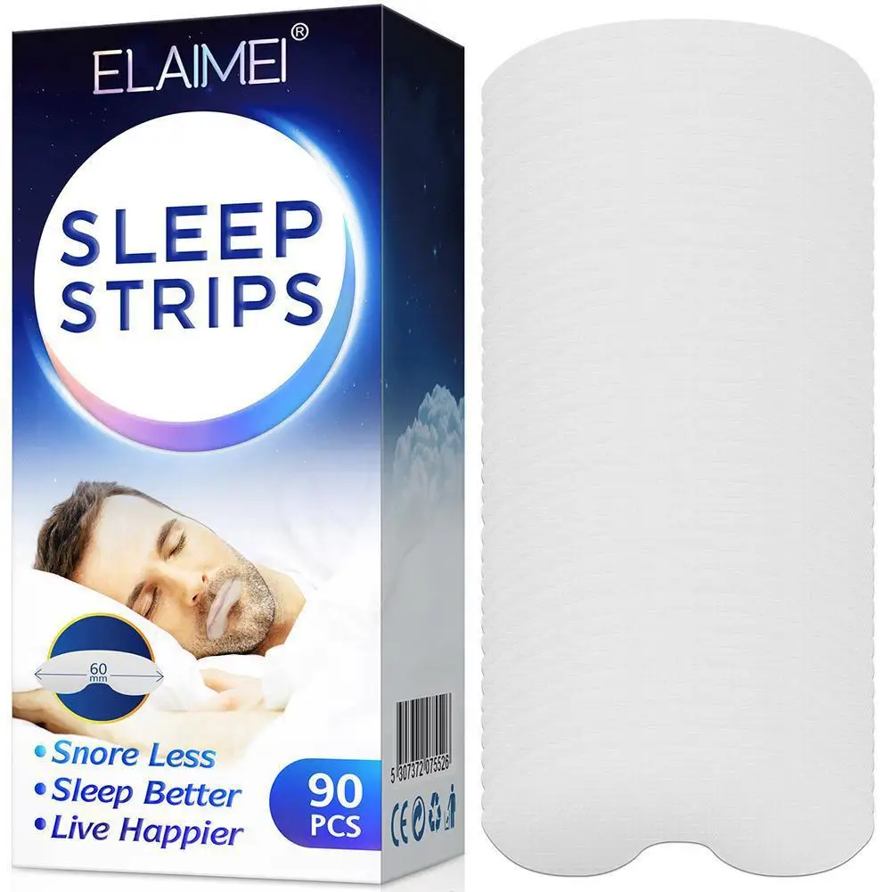 ELAIMEI-tiras para dormir antironquidos, cinta desechable suave para la boca, mejor respiración de la nariz, Reduce la sequedad de la boca, dolor de garganta