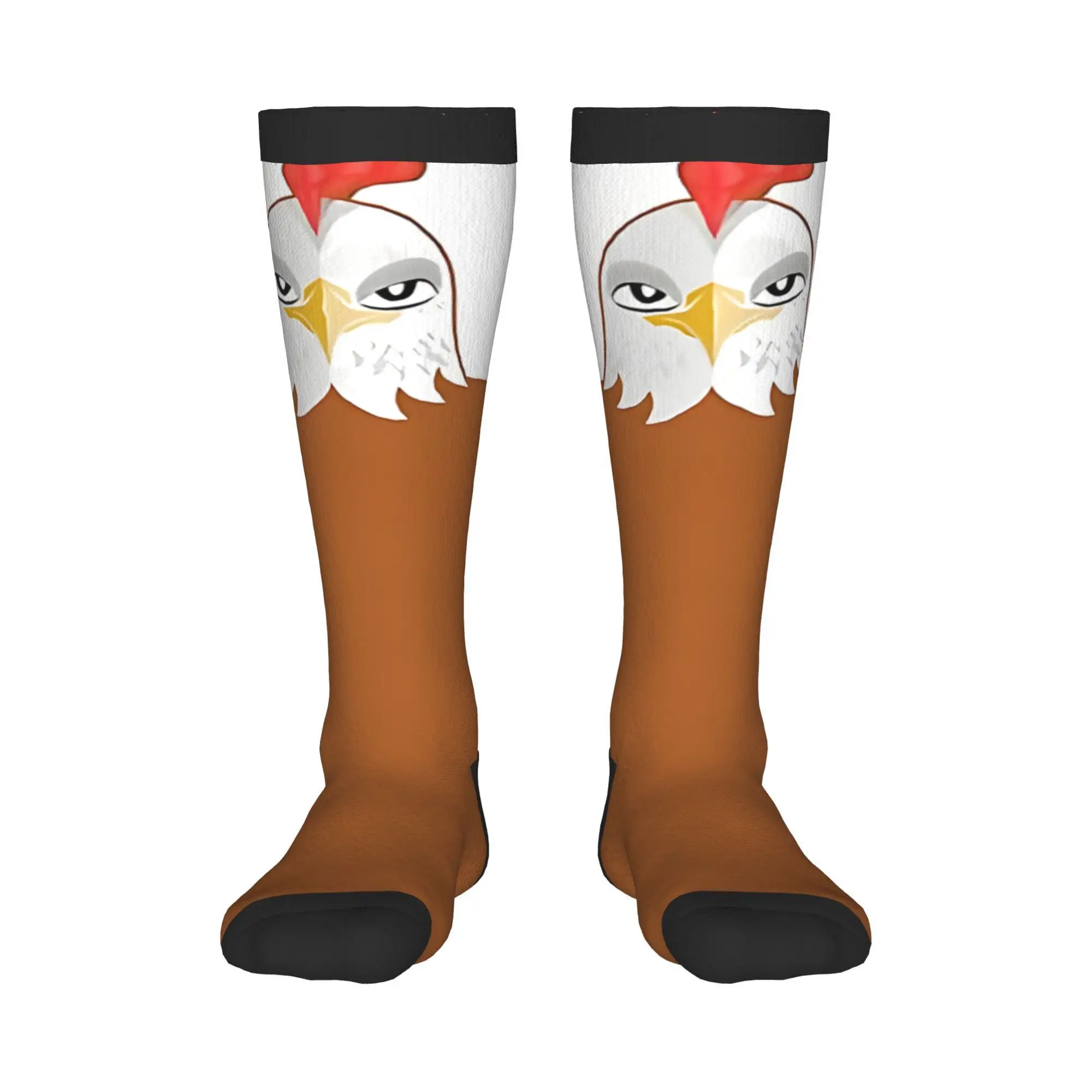 

Компрессионные носки с забавным принтом петуха — новинка в стиле ретро для куриного танца с коричневым/бежевым петухом