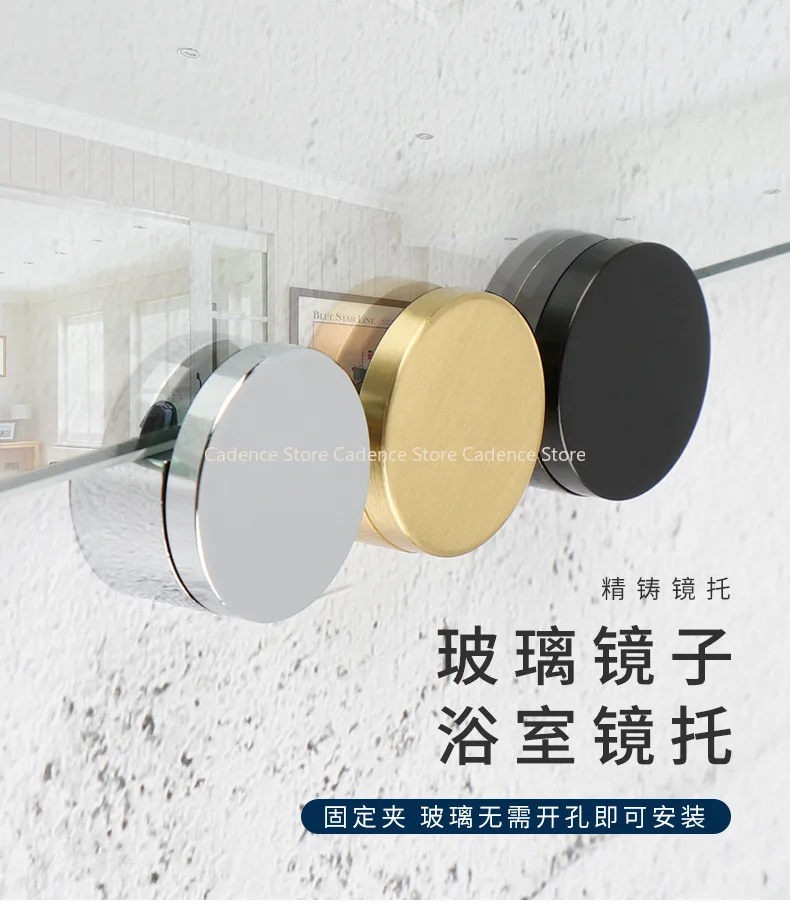 4 قطعة مرآة زجاجية مشبك نحاسي دعم ثابت حامل مرآة الحمام الذهب الأسود مشرق للزجاج 5 مللي متر-12 مللي متر قوي غير صدئ #1