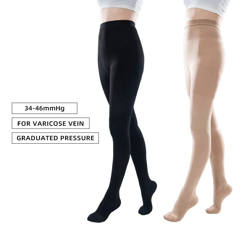 Legbeauty Medical Class 3 Pressure Stockings 30-40mmHg Prevent Varicose Vein Sexy Compression Tight Pantyhose Plus Size 5XL